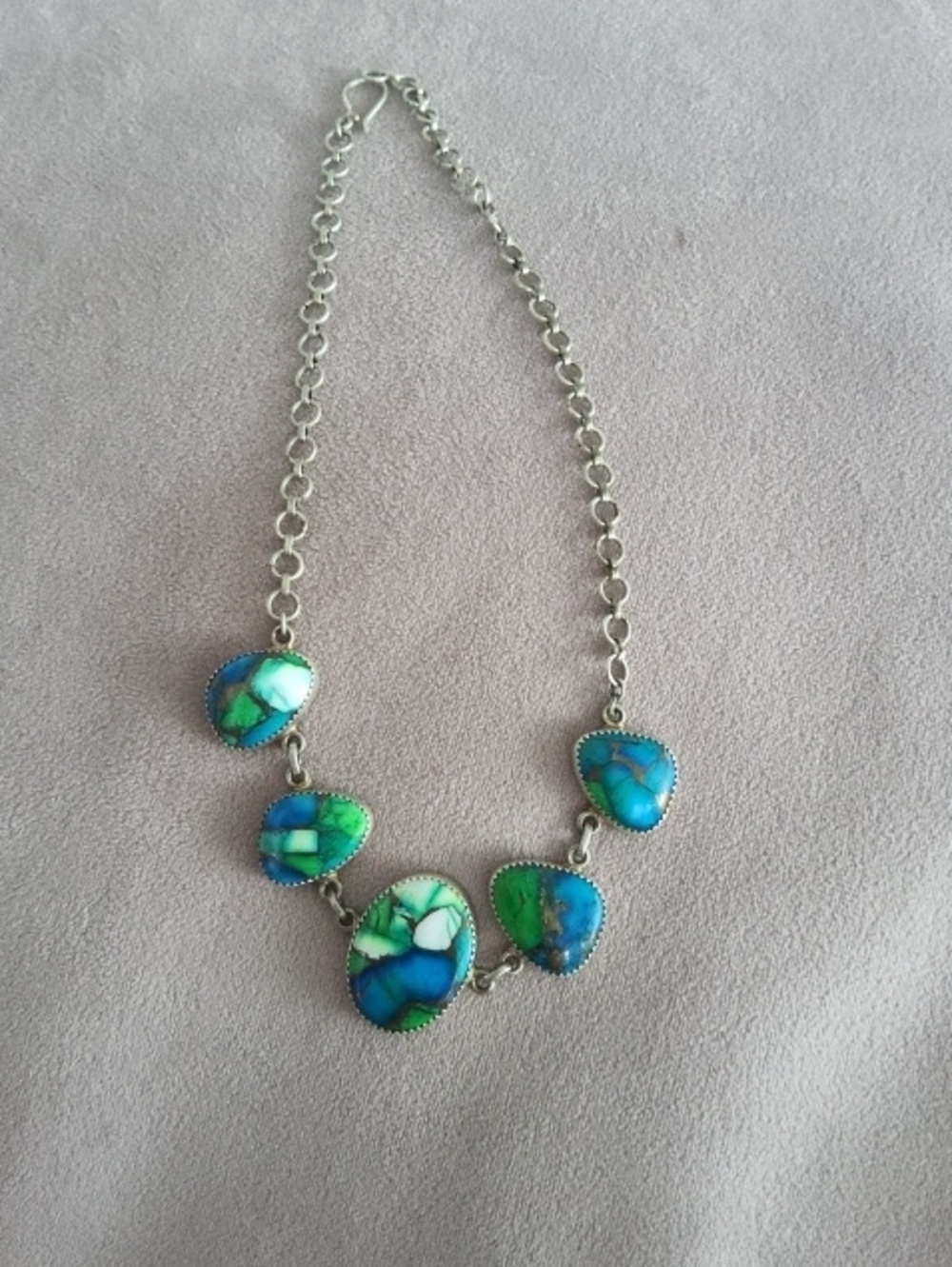 Sterling Silver PEACOCK DAHLIA necklace